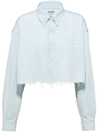 miu miu denim shirt|miumiu denim sale.